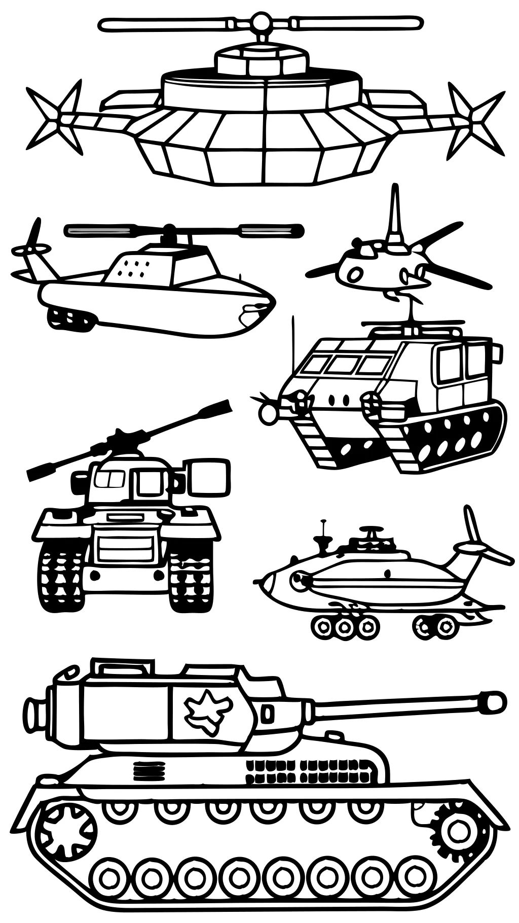 páginas para colorear de la máquina de guerra